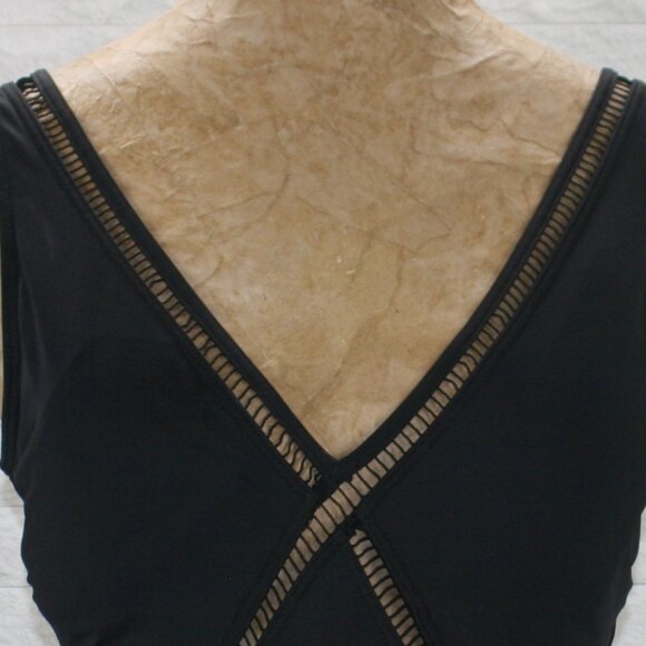 MICHAEL MICHAEL KORS Swimsuit One Piece Cut Out Sexy Resort Black Plus Size 14 - Picture 2 of 12